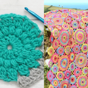 Color Burst Crochet Pack: Sunburst + Kissing Blanket Set